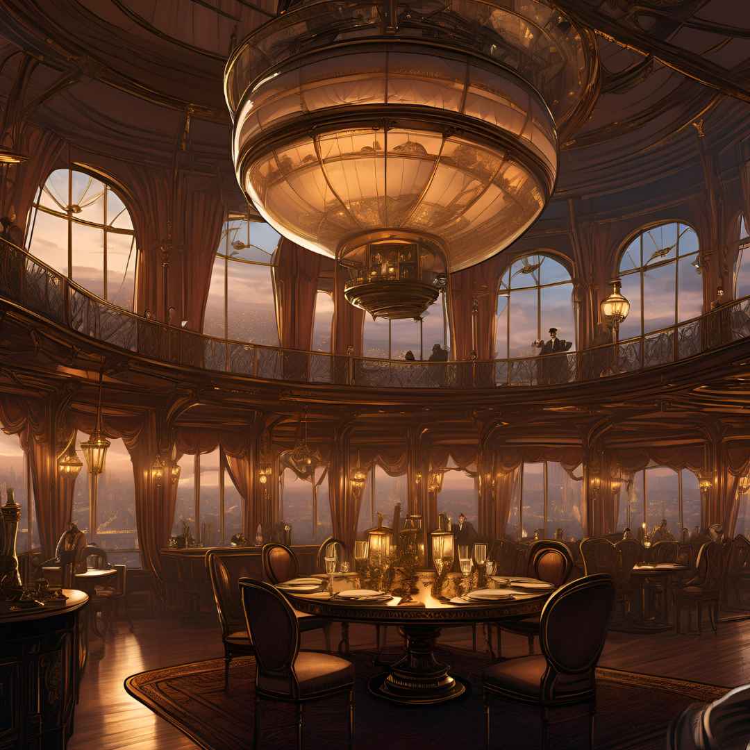 Dining room on the Aerial Express